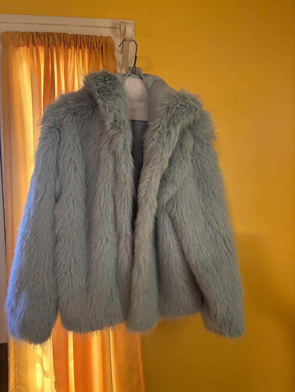 wild fable Plush Faux-Fur Teddy Jacket in Light Gray